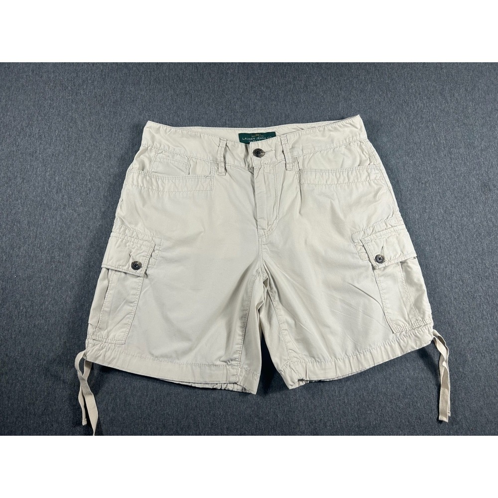 Lauren Ralph Lauren Khaki Cargo Shorts with Drawstring Hem Size 6